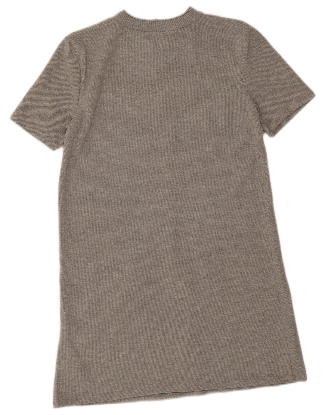 Zara Mujer Vestido Jersey De Manga Corta UK 44 Poliéster Gris Medio
