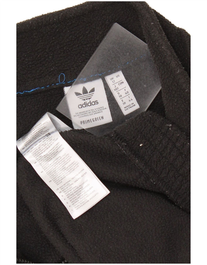 Adidas - Jersey de forro polar extragrande con cuello y cremallera para mujer, talla M, poliéster negro