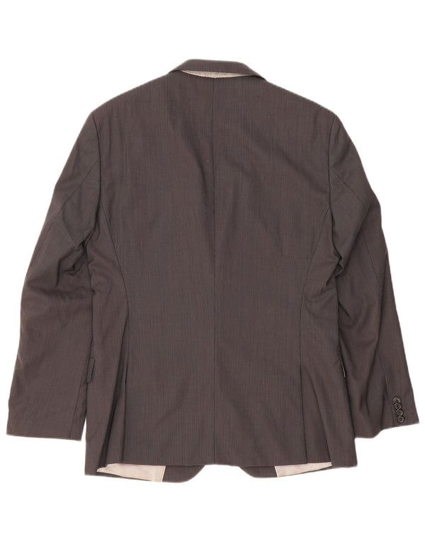 Hugo Boss Chaqueta tipo blazer de 2 botones para hombre EU 46 Small Grey Wool