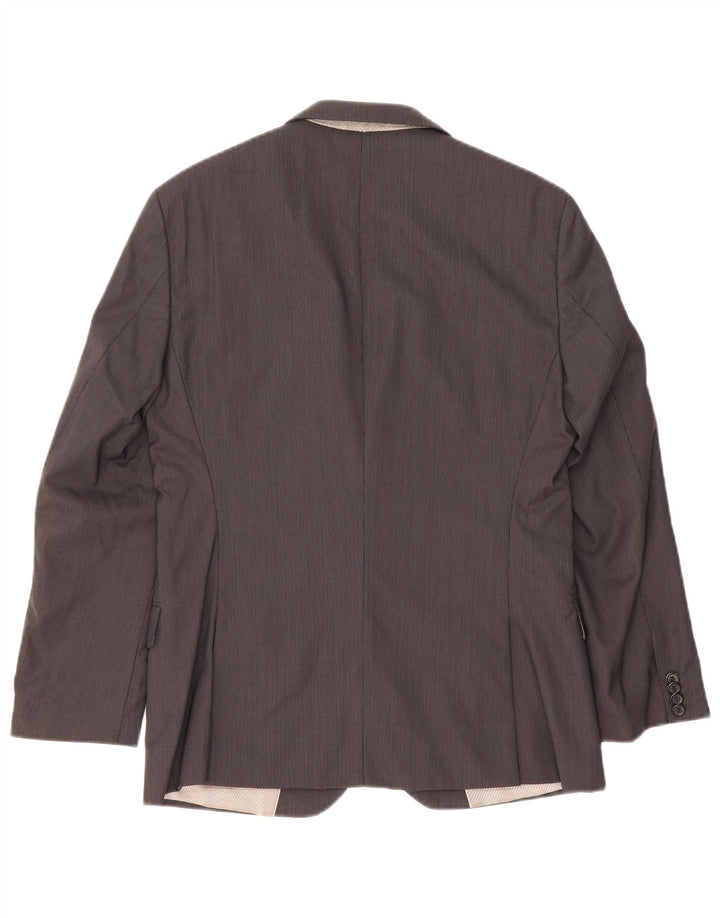 Hugo Boss Chaqueta tipo blazer de 2 botones para hombre EU 46 Small Grey Wool