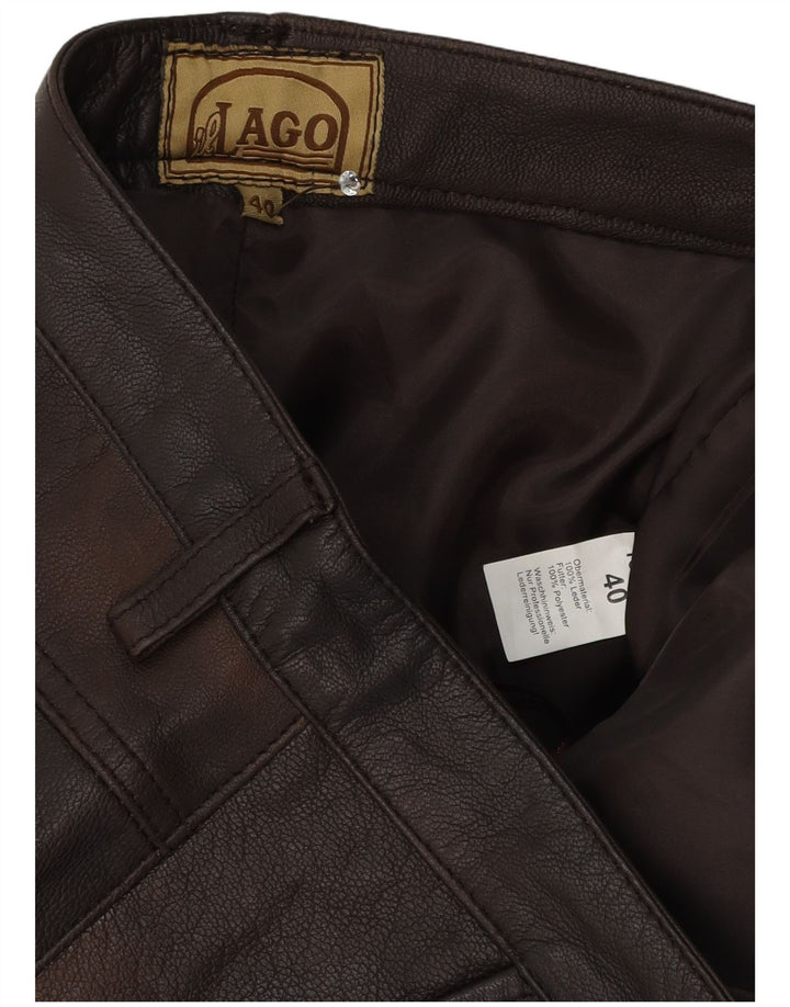 il Lago Pantalones de cuero delgados para hombre IT 48 Medium W30 L32 Cuero marrón