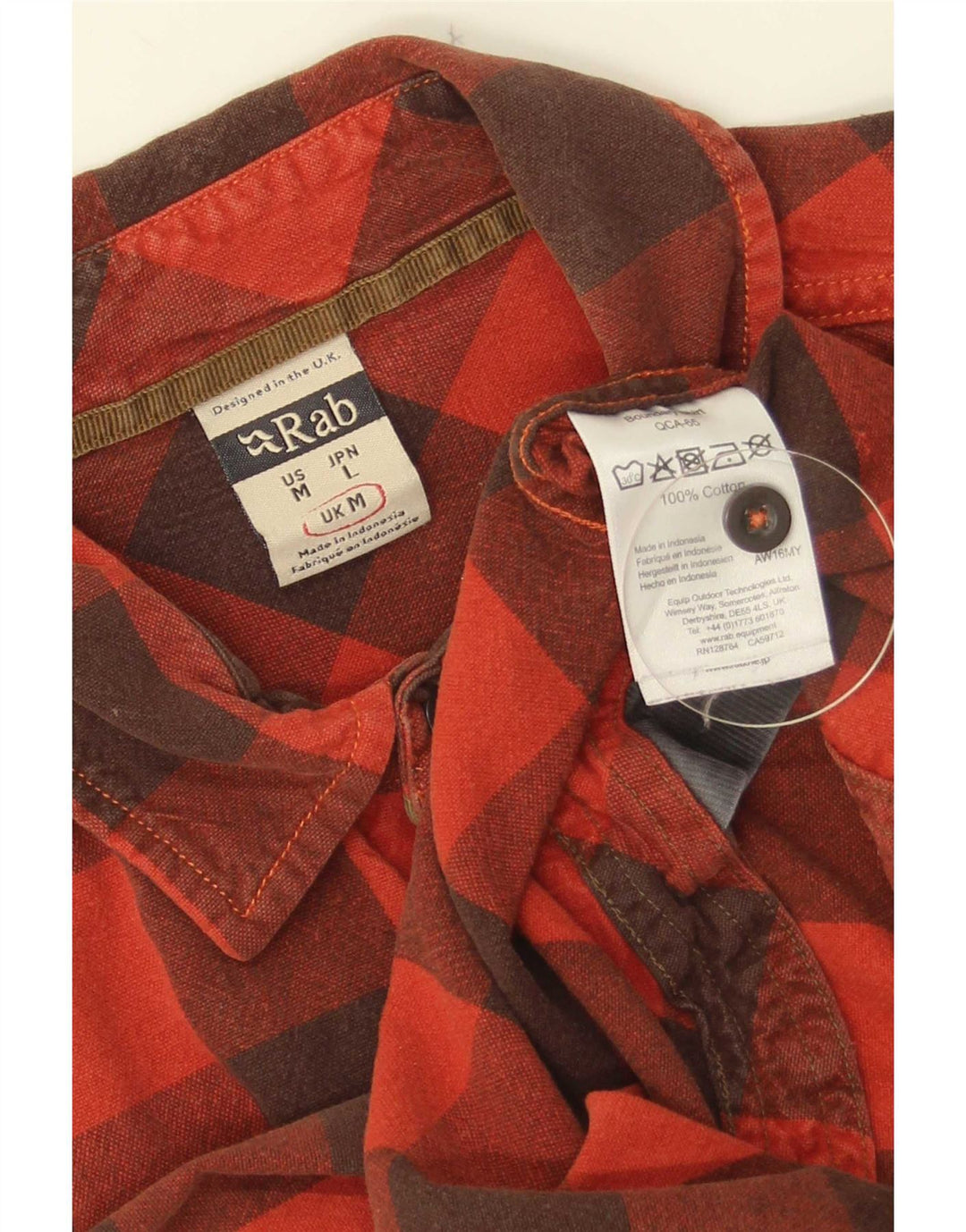Camisa De Franela Rab De Algodón A Cuadros Rojo Medio Para Hombre
