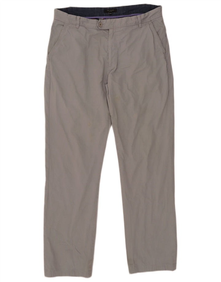Pantalones chinos rectos para hombre de Ted Baker W36 L31 Algodón gris