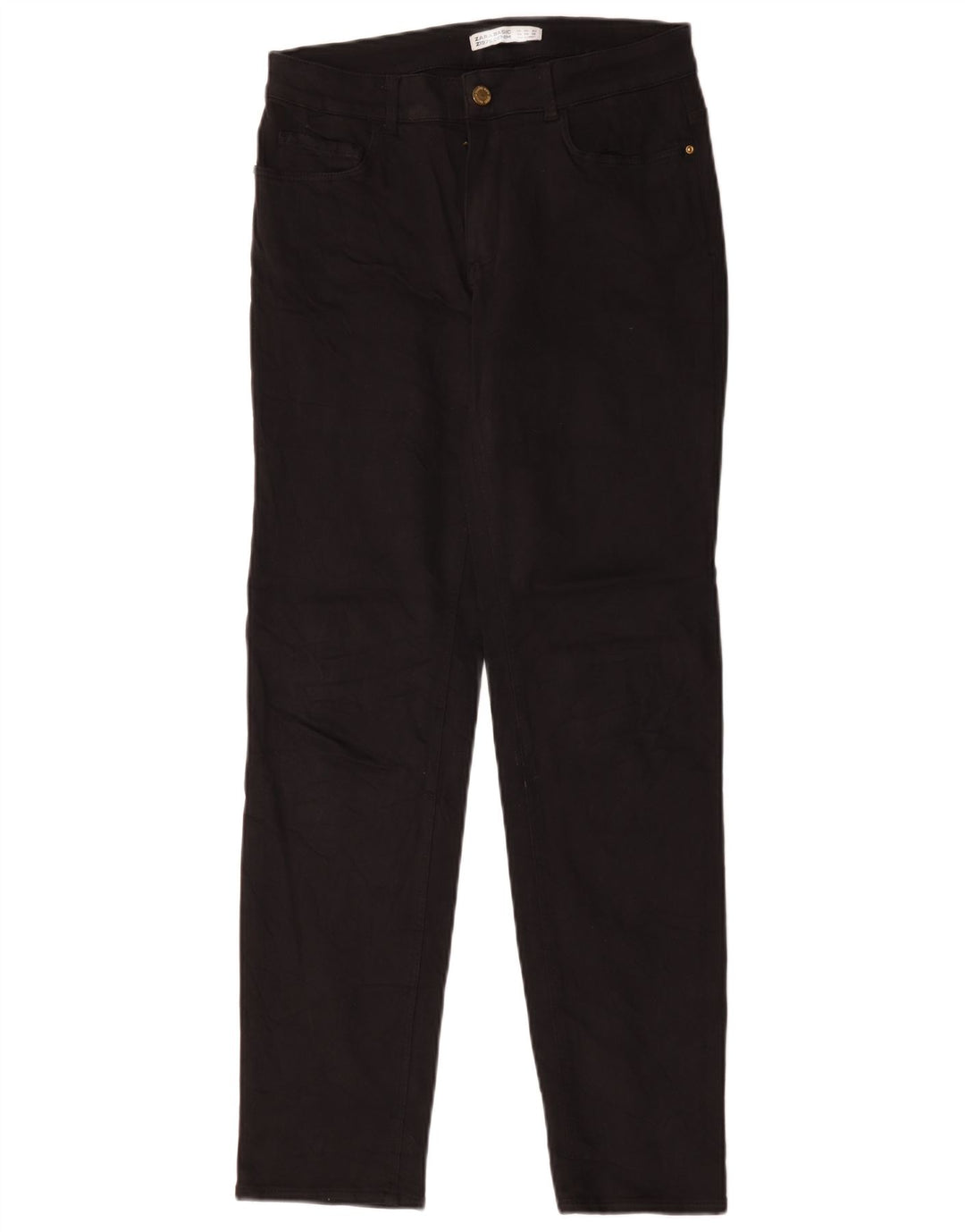 Zara Jeans Rectos Mujer EU 40 Medium W30 L30 Algodón Negro