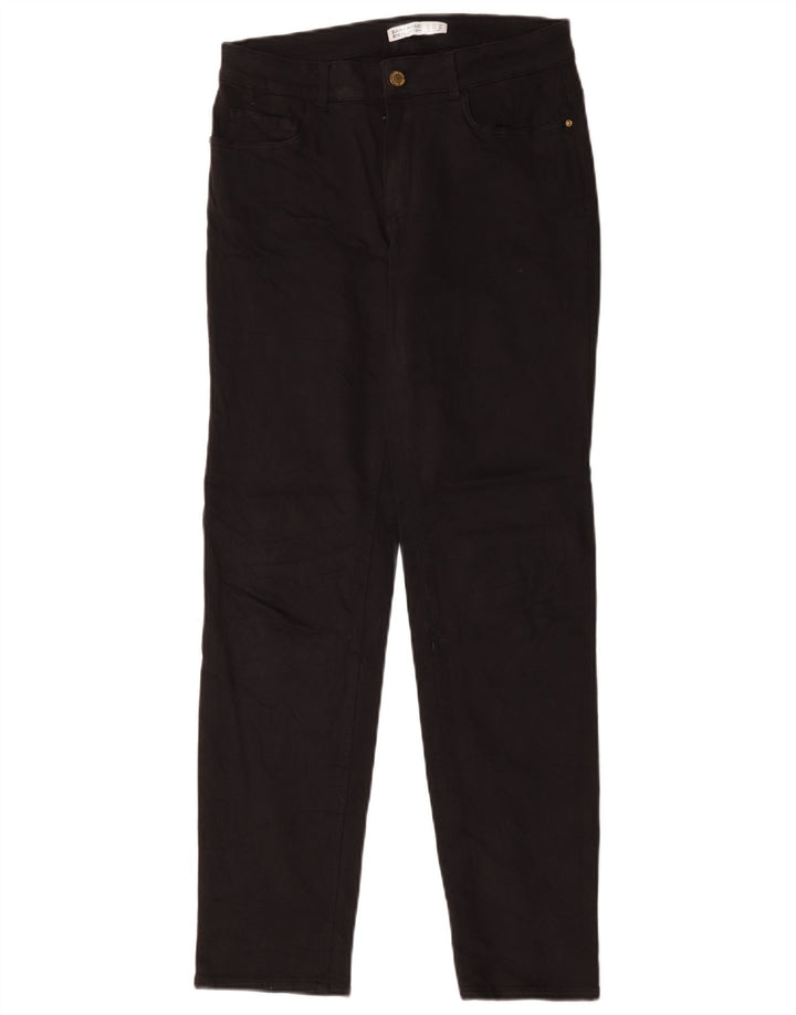 Zara Jeans Rectos Mujer EU 40 Medium W30 L30 Algodón Negro