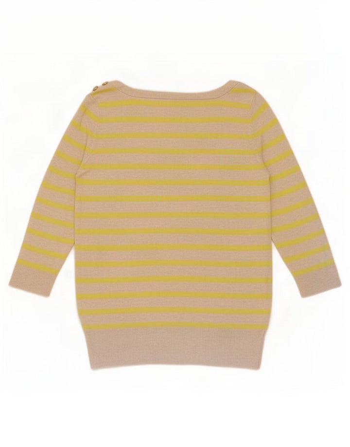 Gap Blusa de manga 3/4 para mujer UK 42 Medium Beige Rayas