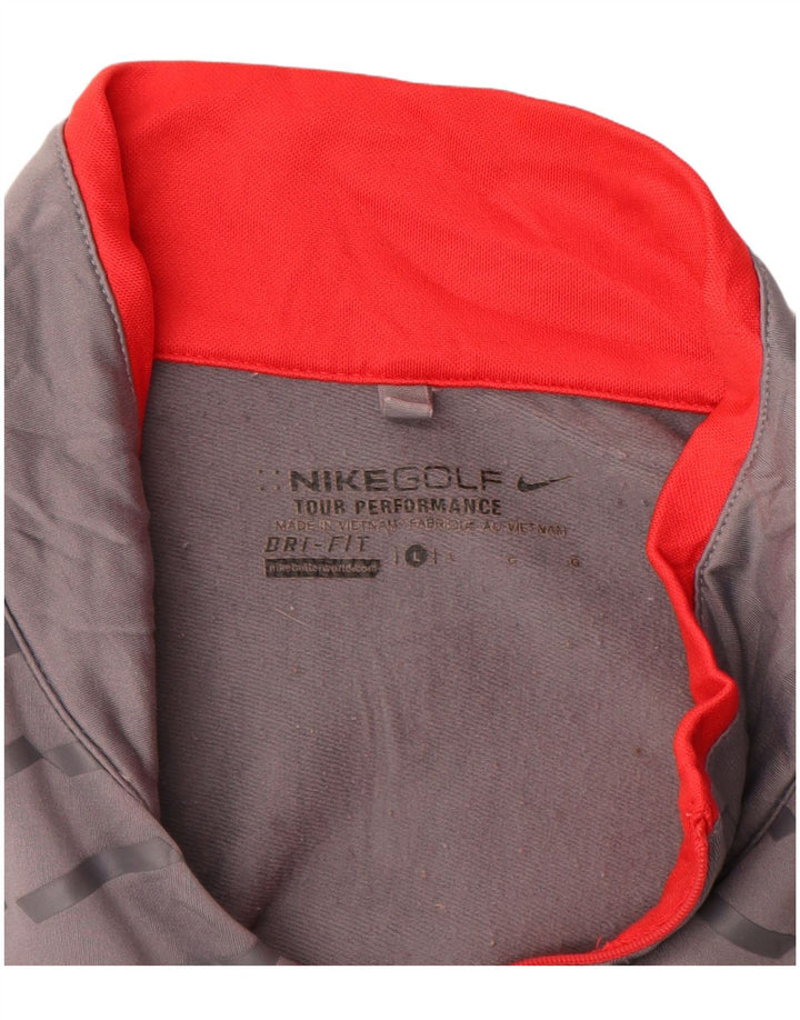 Nike Dri Fit - Chándal con cremallera y cuello para hombre, talla grande, color gris a rayas