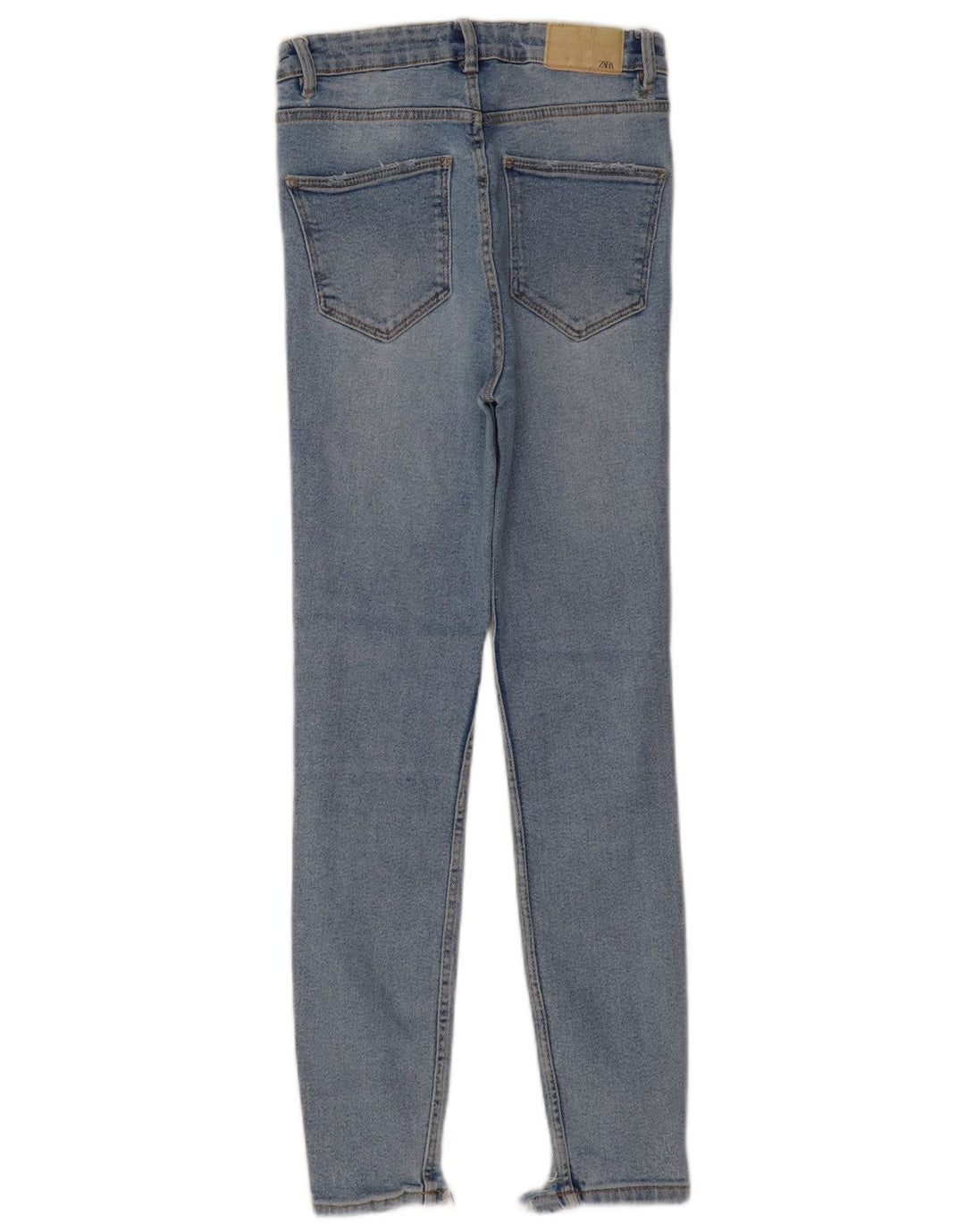 ZARA Vaqueros pitillo desgastados de cintura alta para mujer EU 36 XS W26 L27 Azul