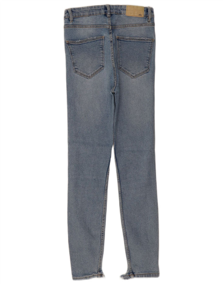ZARA Vaqueros pitillo desgastados de cintura alta para mujer EU 36 XS W26 L27 Azul