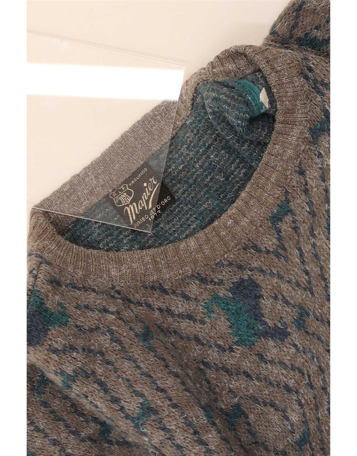 Mapier Jersey De Cuello Redondo Para Hombre Jersey Grande Gris Geométrico