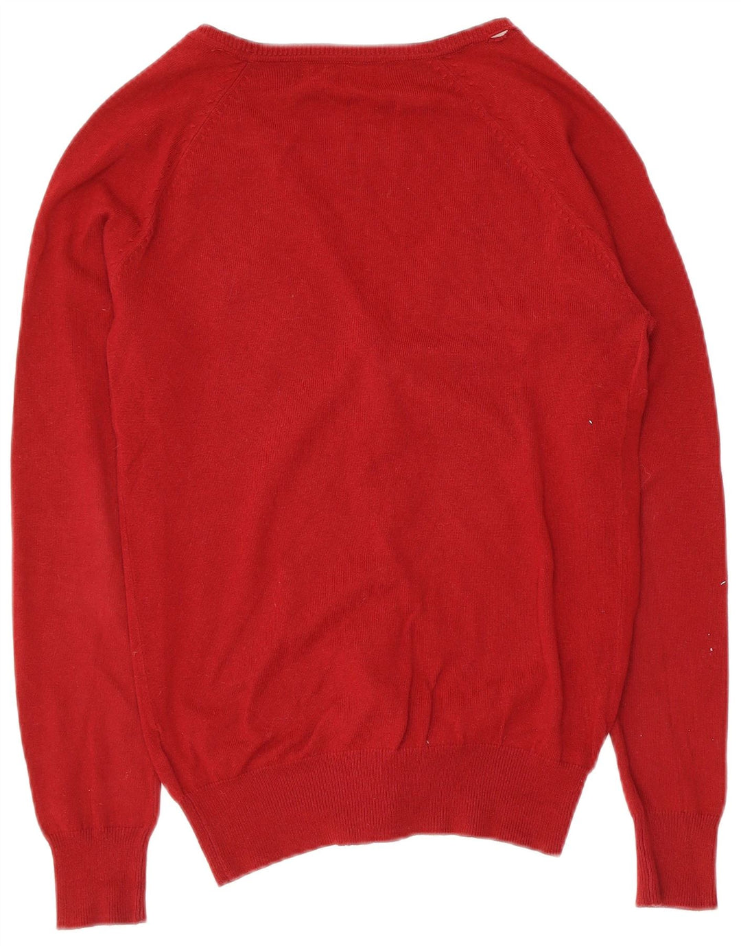 Zara Mujer Cárdigan Suéter UK 12 Mediano Rojo Algodón