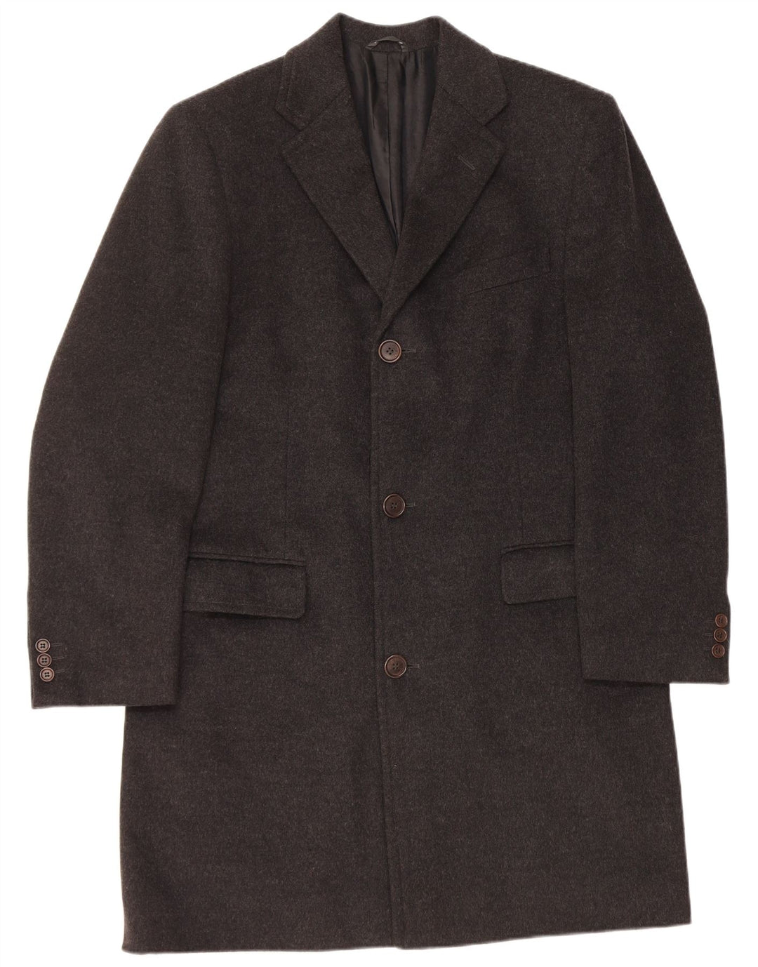 Abrigo vintage para hombre IT 50 lana negra grande