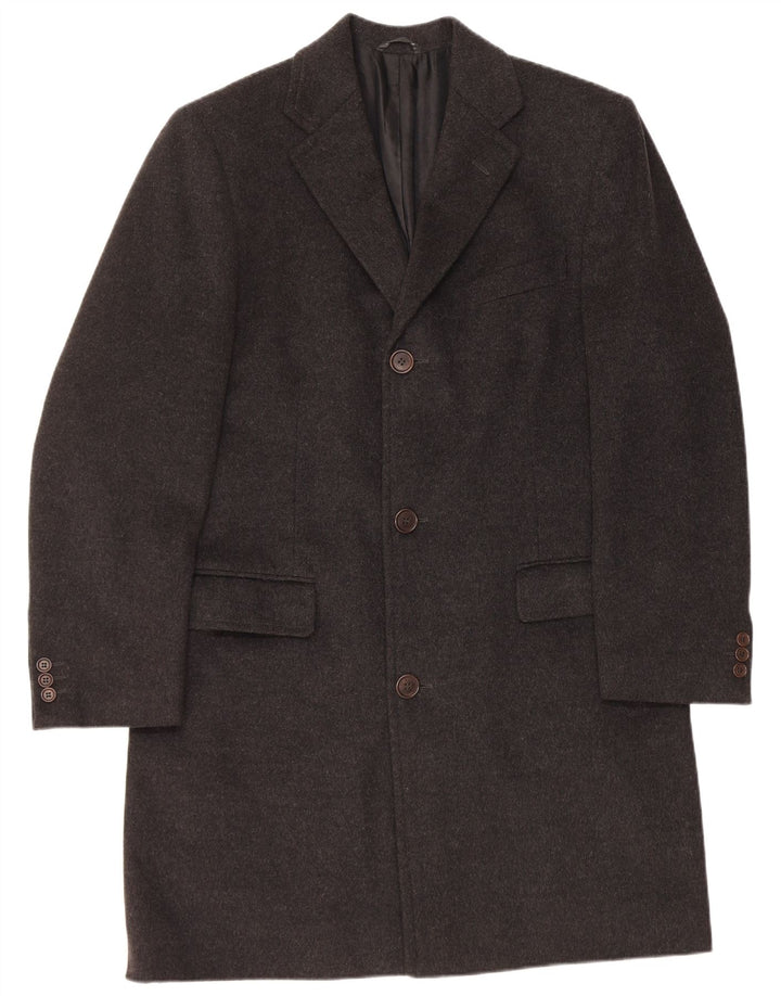 Abrigo vintage para hombre IT 50 lana negra grande