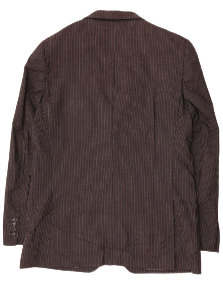 Jaeger Chaqueta tipo blazer de 2 botones para hombre UK 42 XL Lana gris a rayas