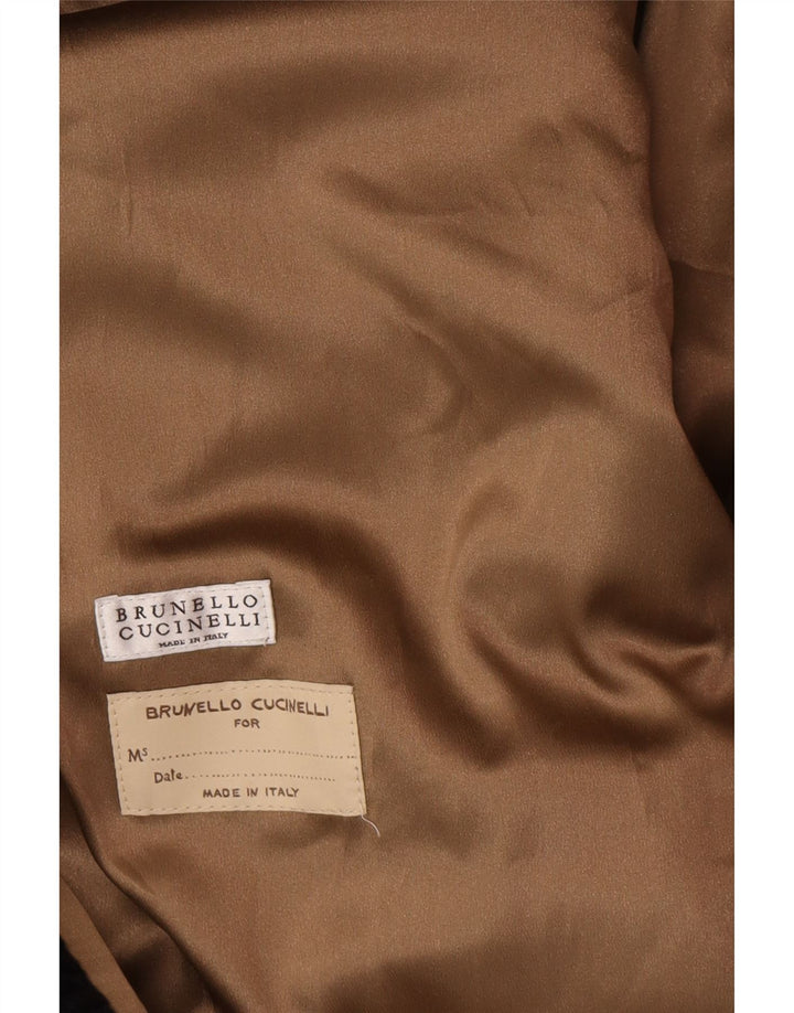 BRUNELLO CUCINELLI Abrigo cruzado para mujer EU 40 Small Black Classic