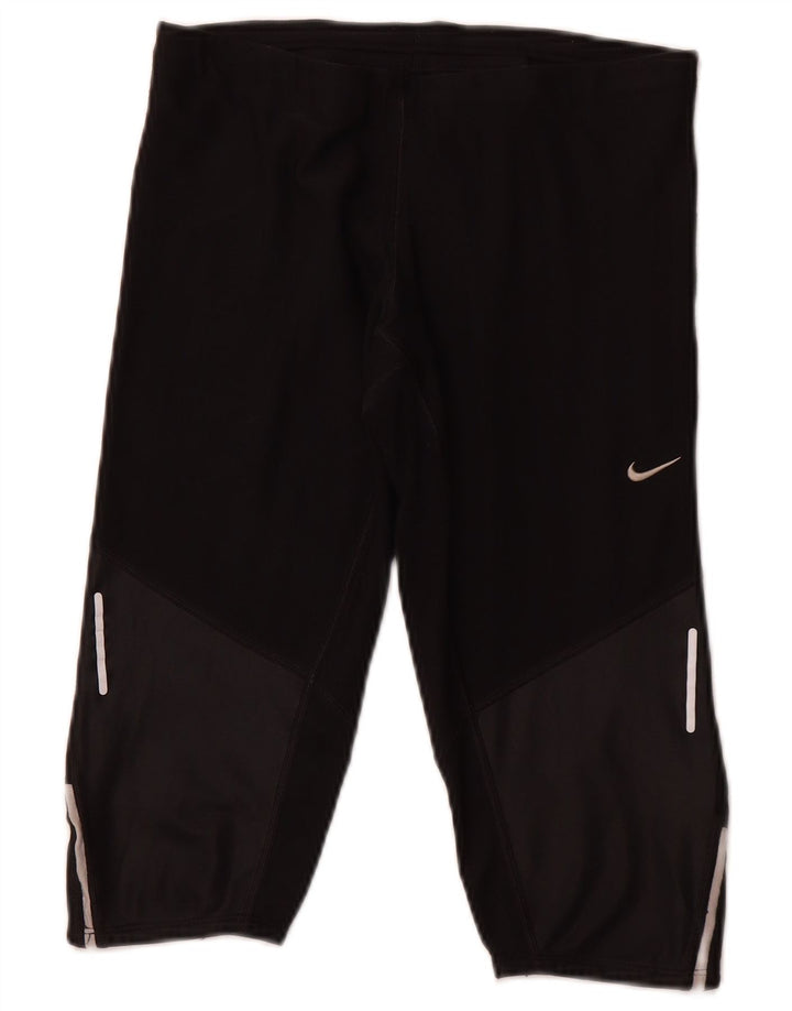 NIKE Womens Dri Fit Bermuda Sport Shorts UK 8 Small Black Polyester