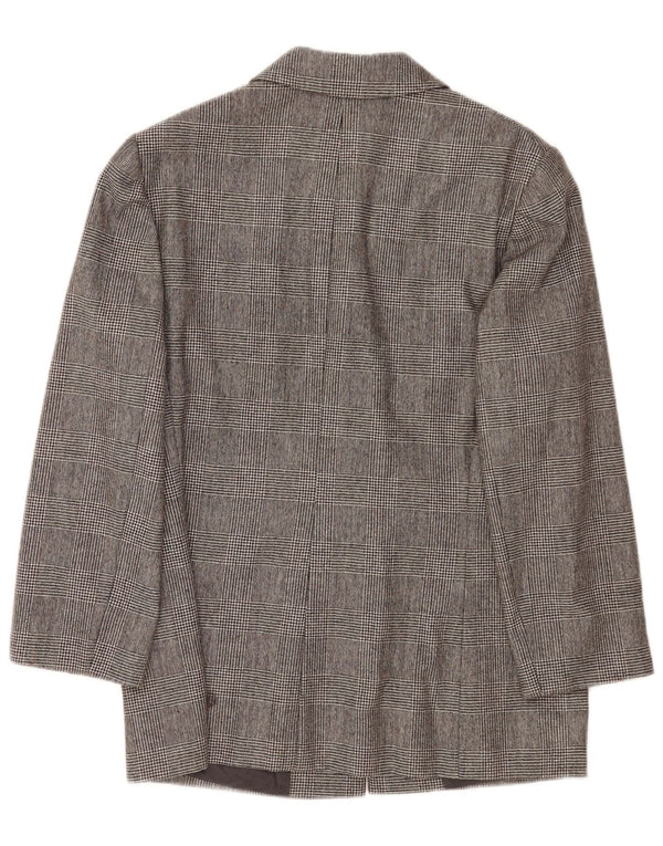 Chaqueta tipo blazer de 3 botones para mujer Valentino UK 42 Pata de gallo gris medio