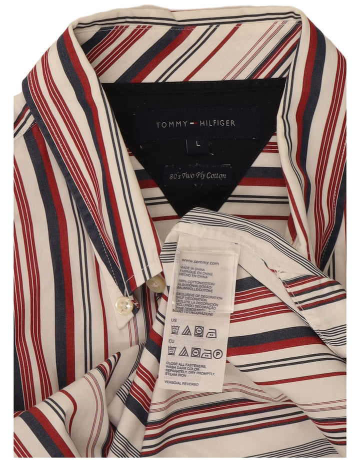 Camisa Tommy Hilfiger Hombre Grande Algodón A Rayas Multicolor