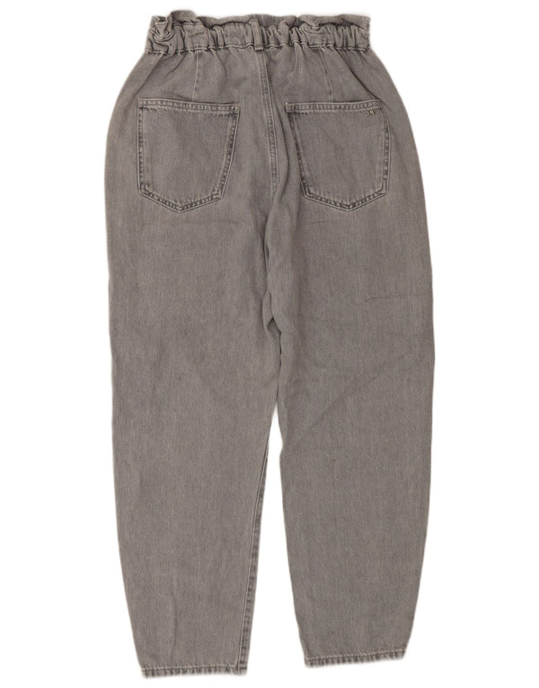 Zara Jeans Cónicos De Cintura Alta Para Mujer EU 38 Small W28 L26 Algodón Gris