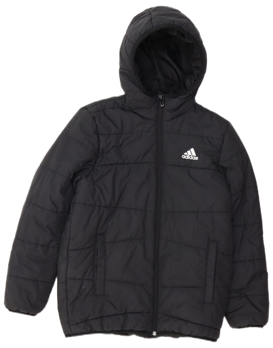 ADIDAS Chaqueta acolchada con capucha para niño 11-12 años Negro Poliéster