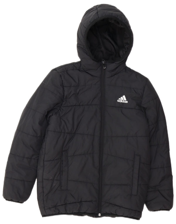 ADIDAS Chaqueta acolchada con capucha para niño 11-12 años Negro Poliéster