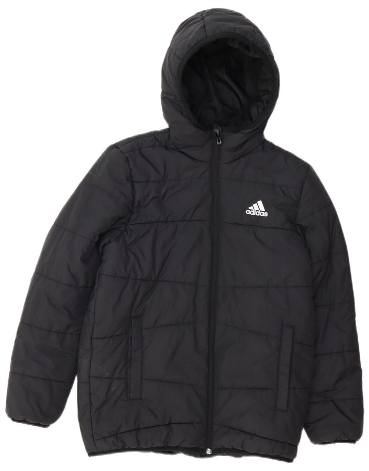 ADIDAS Chaqueta acolchada con capucha para niño 11-12 años Negro Poliéster