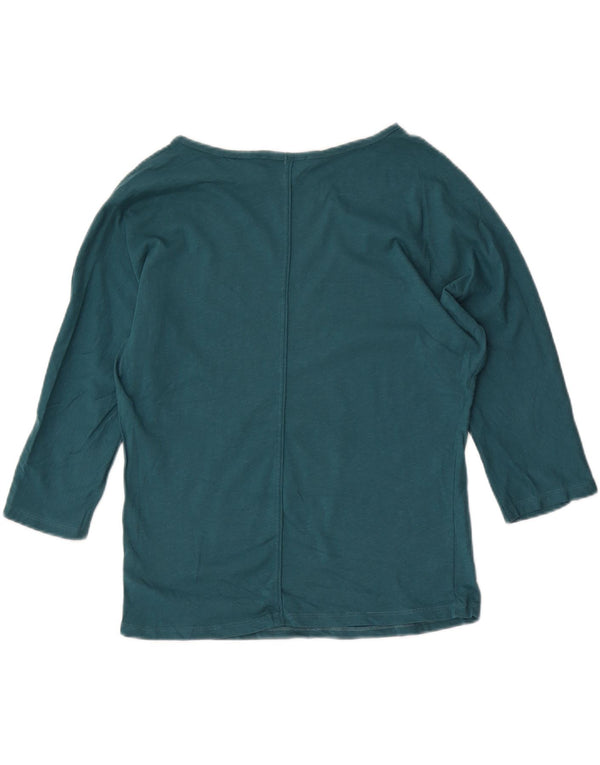 Oasis Mujer Top Manga 3/4 UK 10 Pequeño Algodón Verde