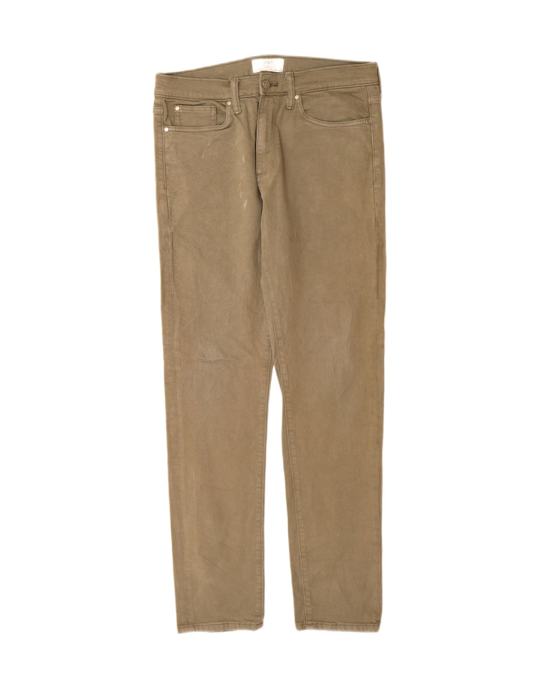 Marks & Spencer Jeans ajustados para hombre W32 L33 Algodón caqui