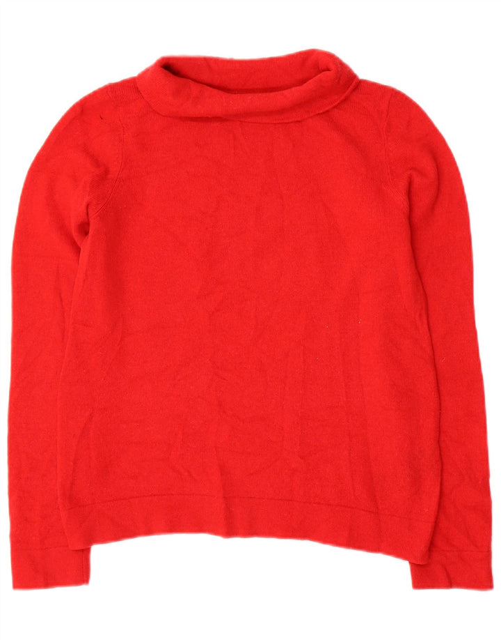 Hobbs Jersey de cuello vuelto para mujer UK 10 Small Red Wool