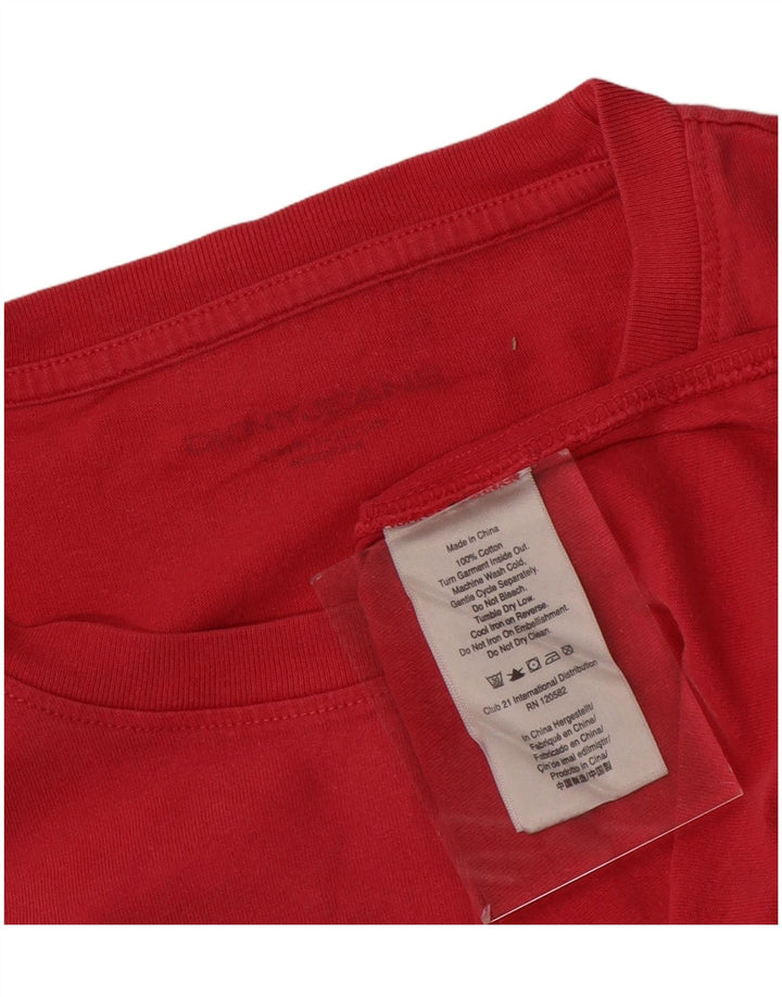 Dkny Hombre Camiseta Gráfica Top Medio Algodón Rojo