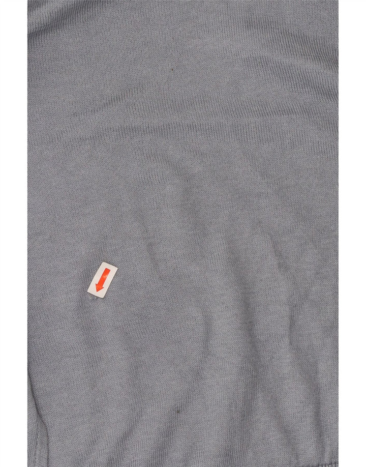 ZARA Womens Crop V-Neck Jumper Sweater UK 10 Small Grey