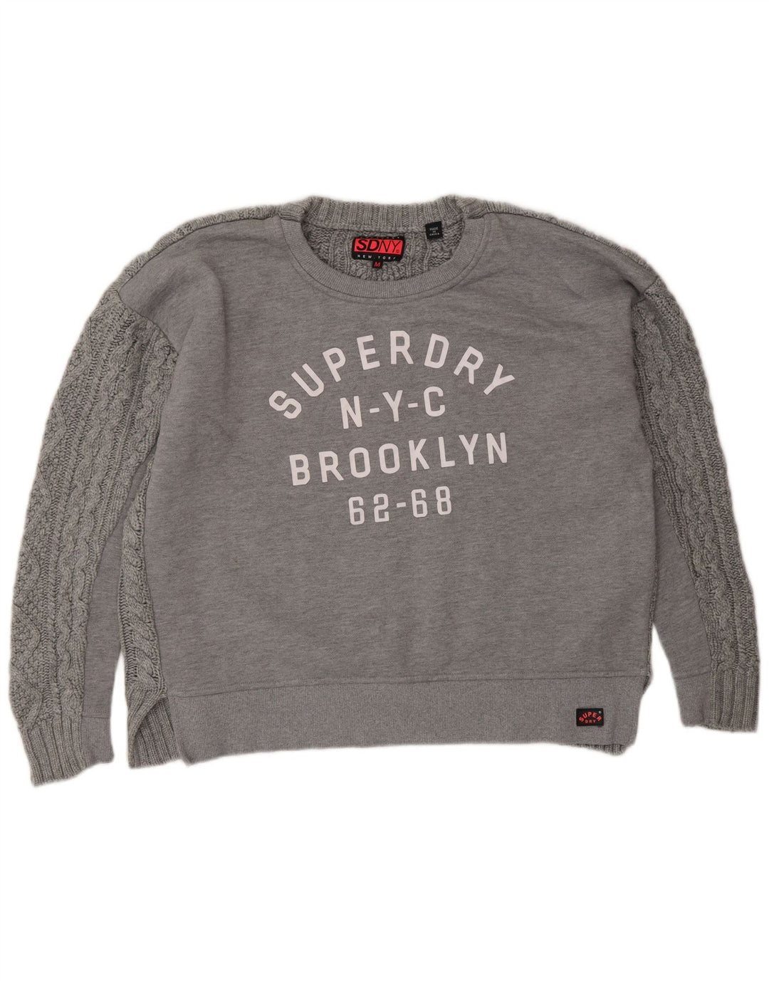 SUPERDRY Jersey con estampado gráfico extragrande para mujer UK 44 Gris medio