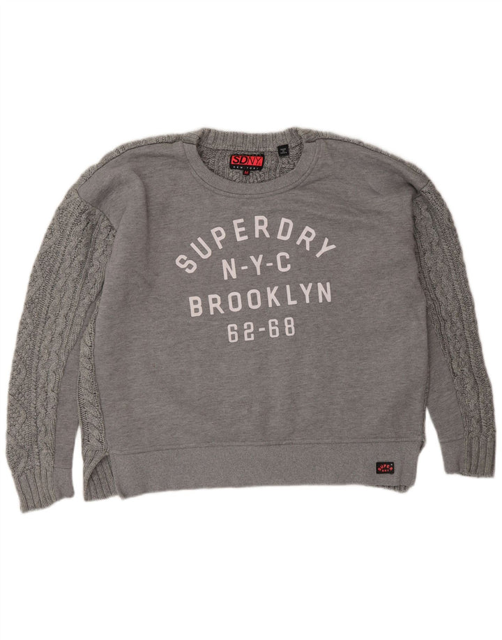 SUPERDRY Jersey con estampado gráfico extragrande para mujer UK 44 Gris medio