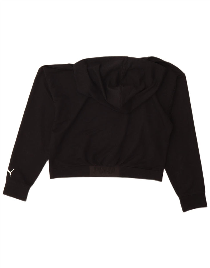 Puma Mujer Gráfico Oversize Sudadera con capucha Jumper UK 10 Pequeño Poliéster Negro