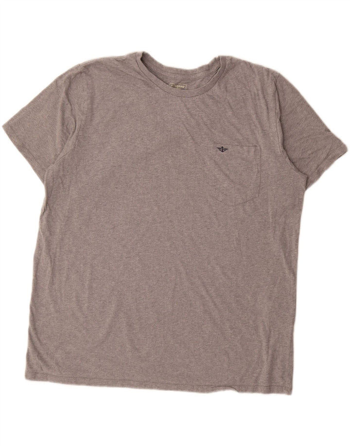 DOCKERS Camiseta para hombre Top 2XL Algodón moteado gris