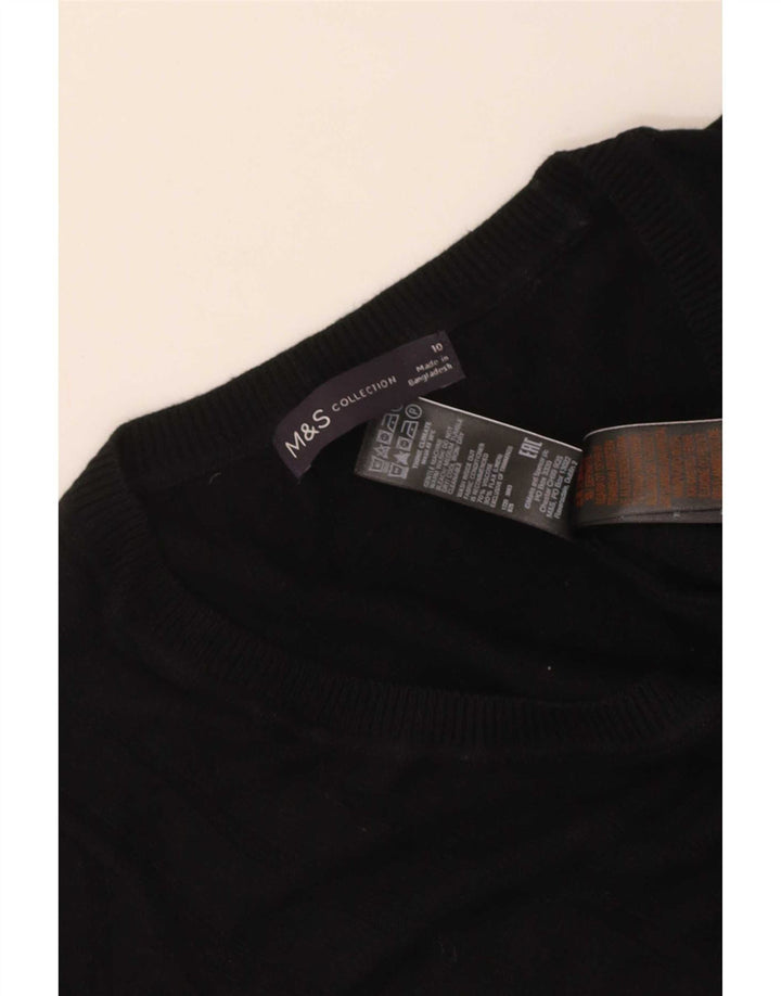 Marks & Spencer Jersey con Cuello Barco para Mujer UK 10 Small Black