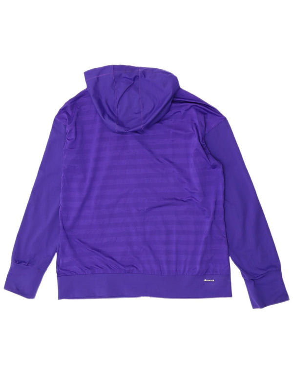 Adidas Climacool Zip Sudadera con capucha para mujer UK 20/22 XL Púrpura Rayas