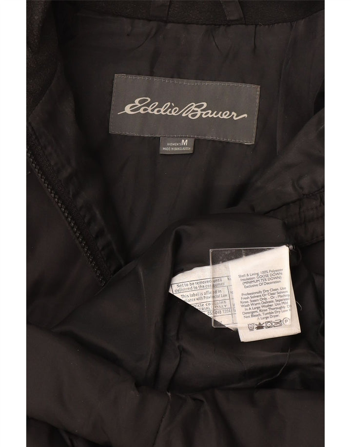 EDDIE BAUER Abrigo acolchado para mujer UK 44 Poliéster negro mediano