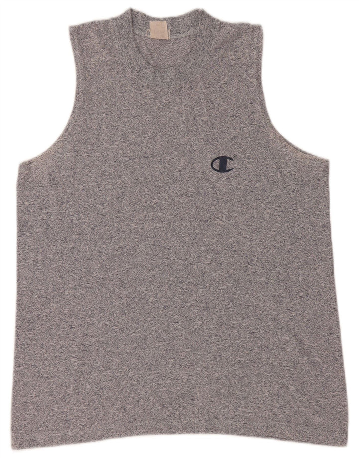 CHAMPION Top sin mangas para mujer UK 12 Gris medio moteado