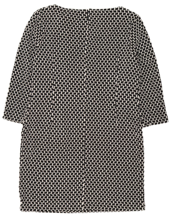 M&Co Vestido recto de manga 3/4 para mujer UK 20 2XL Negro Geométrico