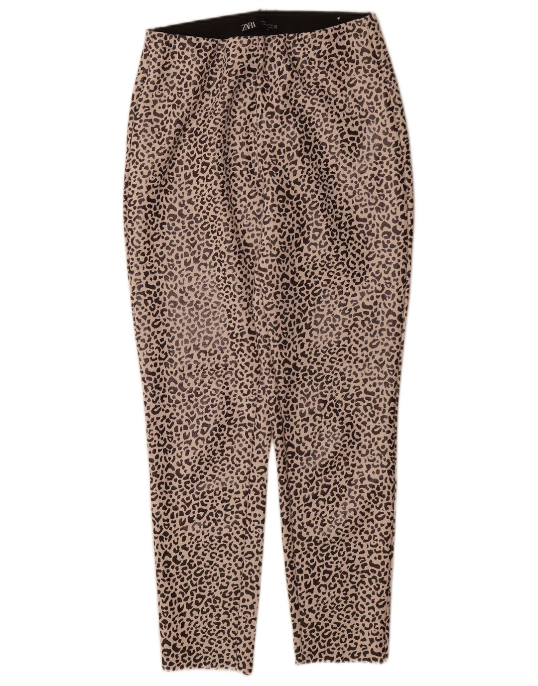 Zara Mujer Leggings Reino Unido 40 Medio Beige Animal Print Poliéster