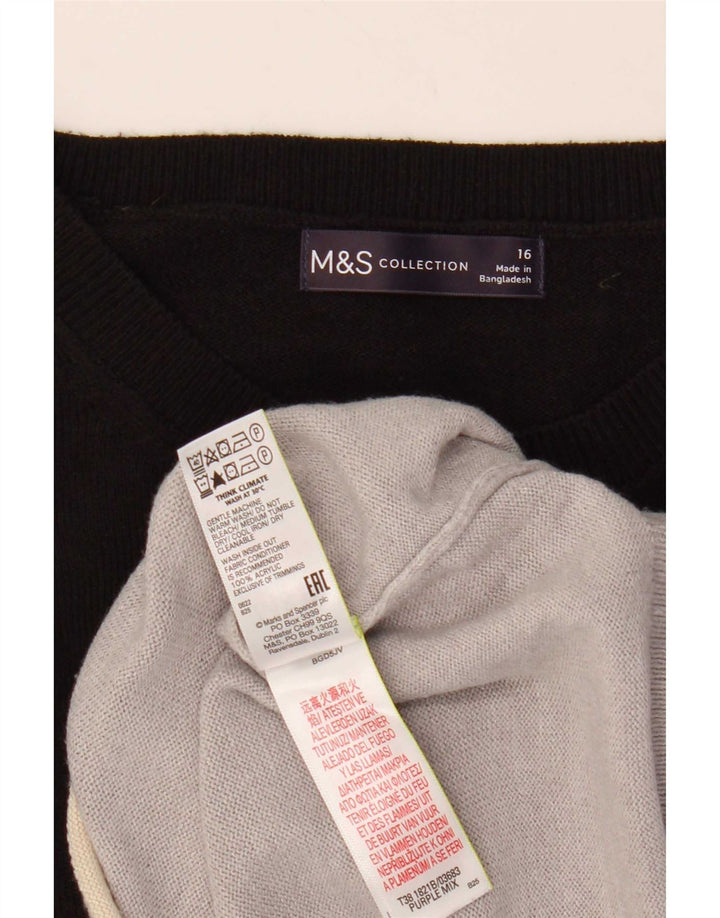Marks & Spencer Jersey con cuello barco para mujer, talla 40, talla grande, multicolor