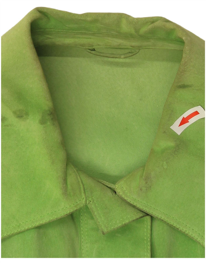 Gai Mattiolo Chaqueta de ante para mujer UK 46 Grande Verde