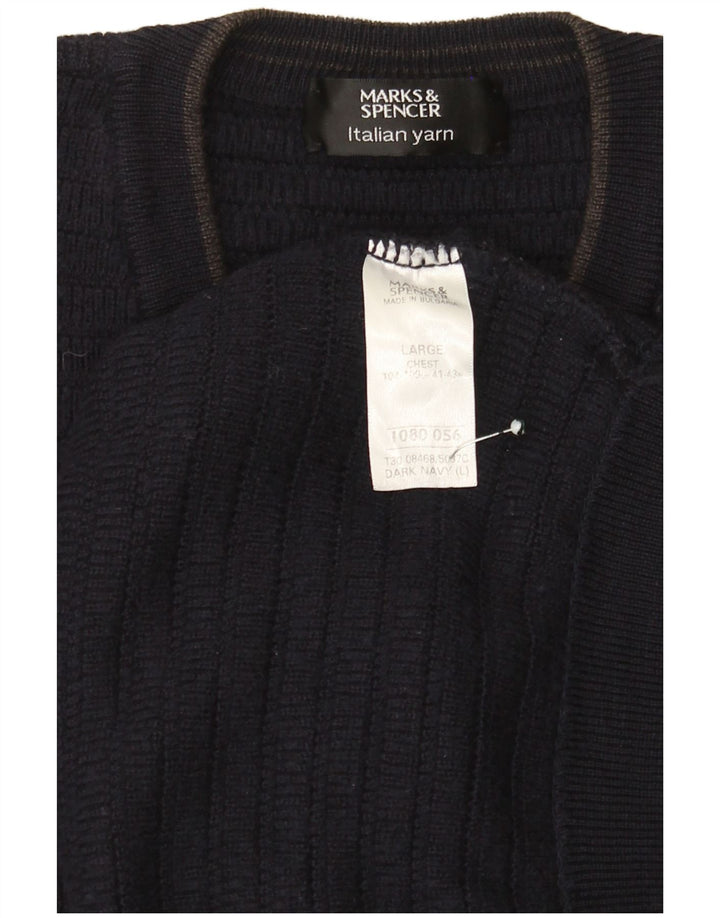Marks & Spencer Suéter con Cuello en V para Hombre Grande Acrílico Azul Marino