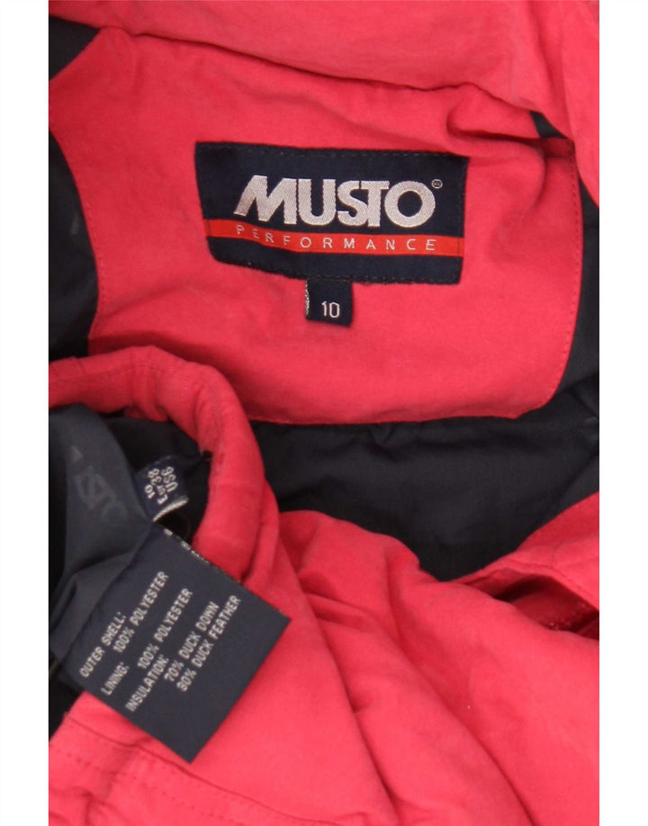 Musto Chaqueta Acolchada Extragrande para Mujer UK 10 Small Poliéster Rojo