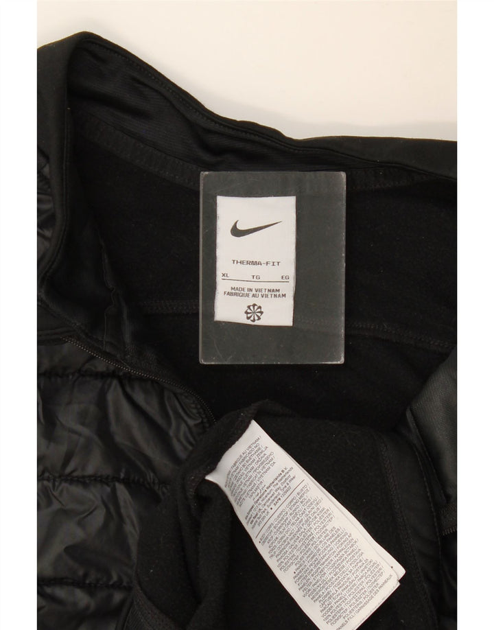 NIKE Hombre Dri Fit Zip Neck Sudadera Jumper XL Poliéster Negro