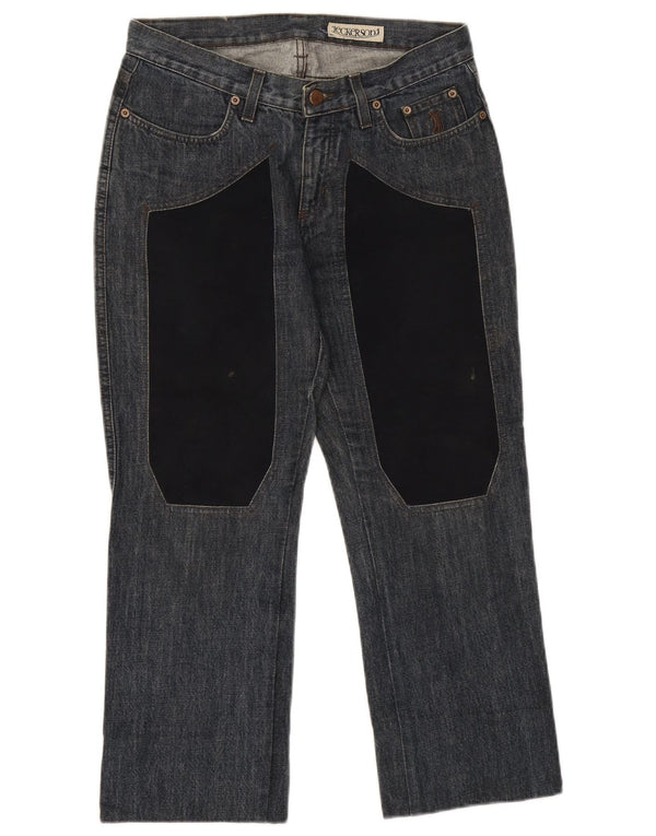 Vaqueros Jeckerson Mujer Cropped W29 L25 Algodón Color Block Azul Marino