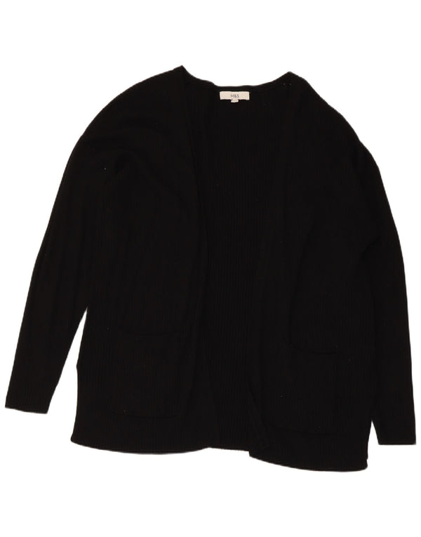 Marks & Spencer Suéter tipo cárdigan abierto para mujer UK 46 Large Viscosa negra