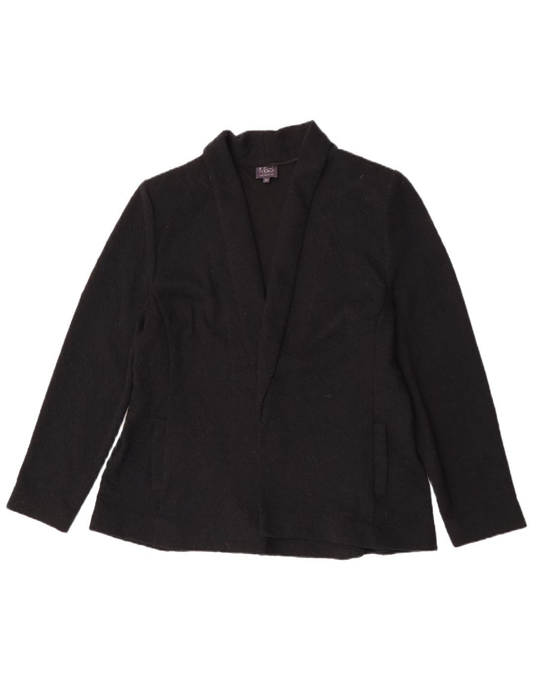 Marks & Spencer Chaqueta tipo blazer abierta para mujer UK 20 2XL Poliéster negro