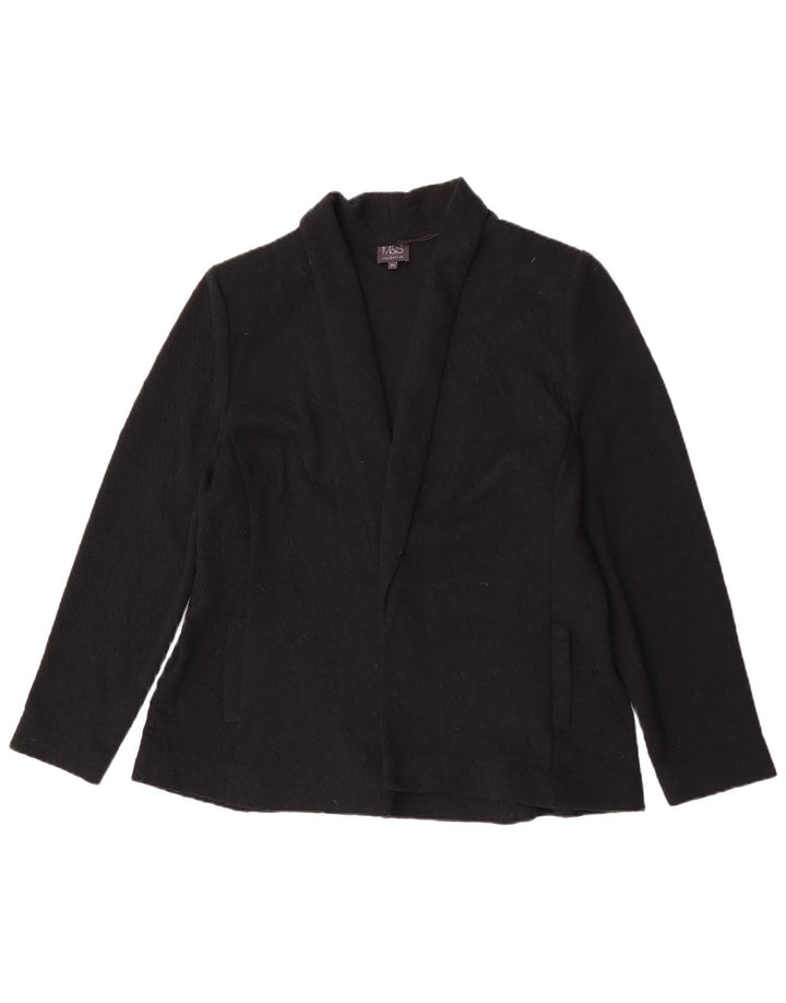 Marks & Spencer Chaqueta tipo blazer abierta para mujer UK 20 2XL Poliéster negro